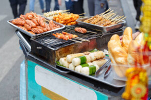 Hot dog, meat pork grilled, bread and rice balls. Hanoi is known as a culinary paradise. With many street foods processed on the spot, Hanoi is listed on the list of the world's best culinary cities next to Bangkok, Singapore. In the old quarter in Hanoi, you will feel the balance between spicy, sour, salty and sweet of spices in Vietnamese cuisine.